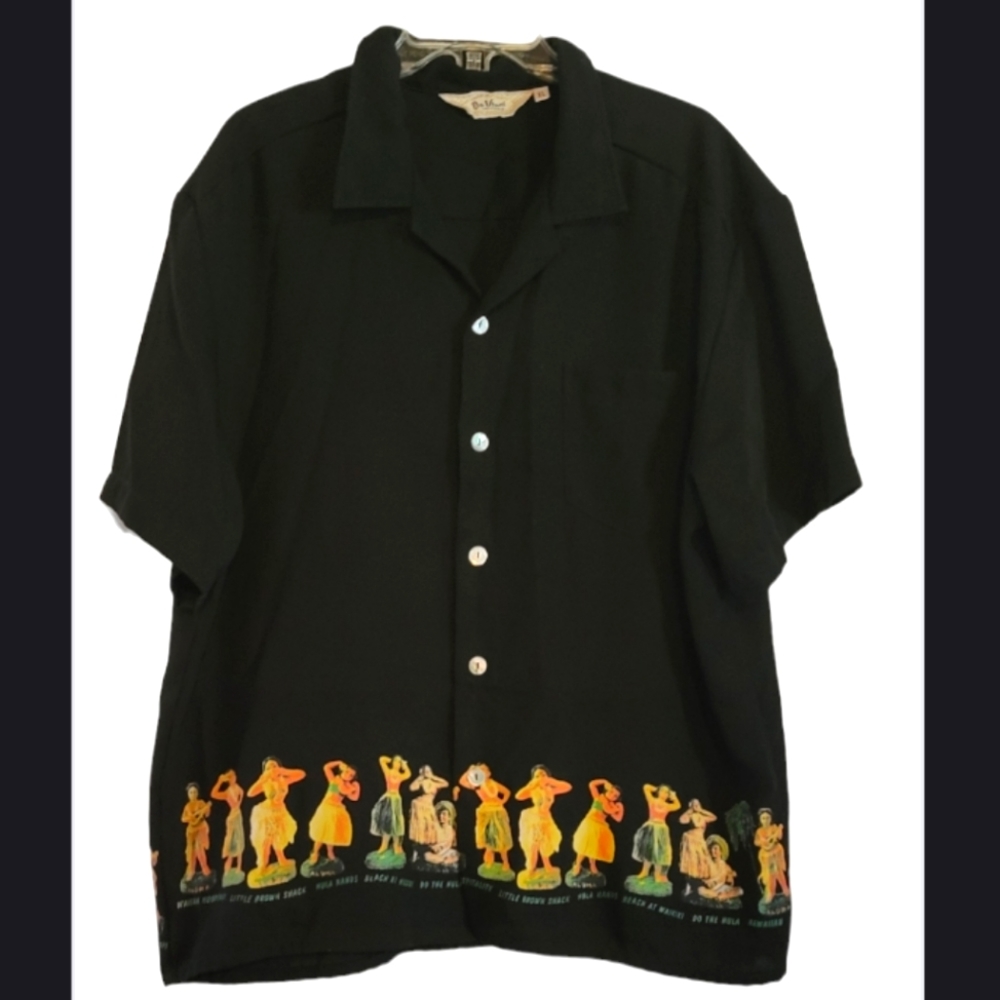 DaVinci California Hawaiian Hula Girl Rockabilly Tiki Shirt Vintage 60’s